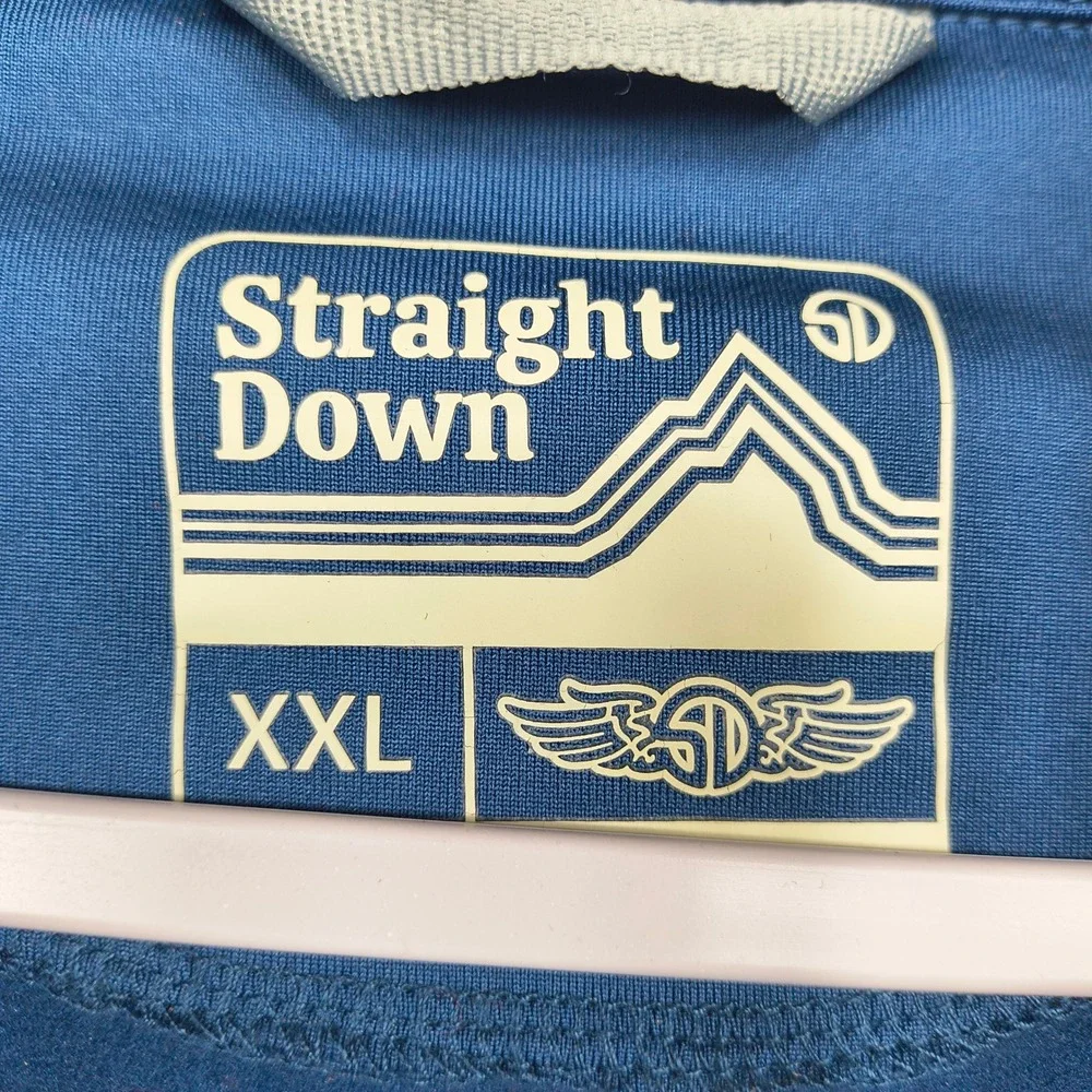Straight Down Mens XXL‎ Blue Hybrid Full Zip Quilted Golf Jacket Bulle Rock Logo